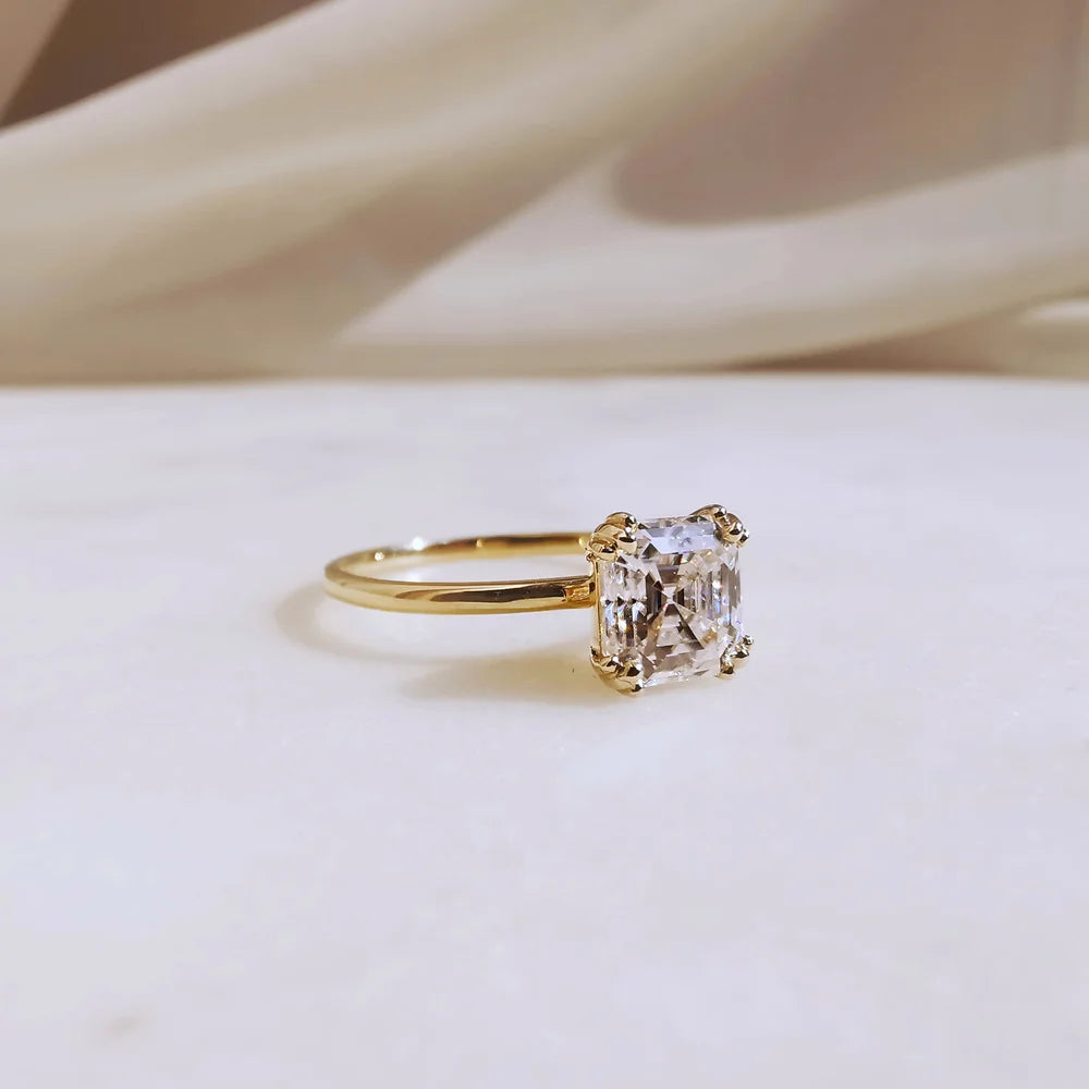 14K Gabriel Moissanite Ring