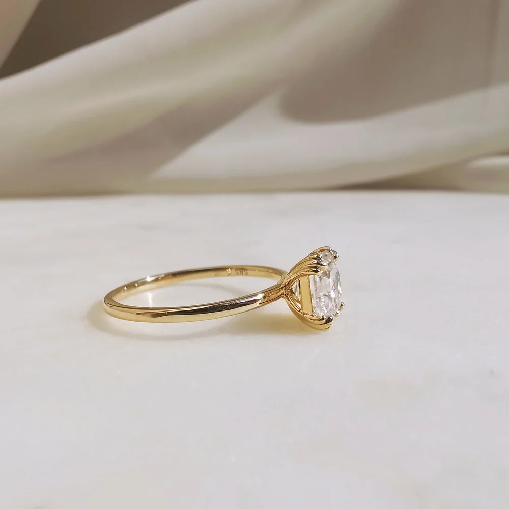 14K Gabriel Moissanite Ring