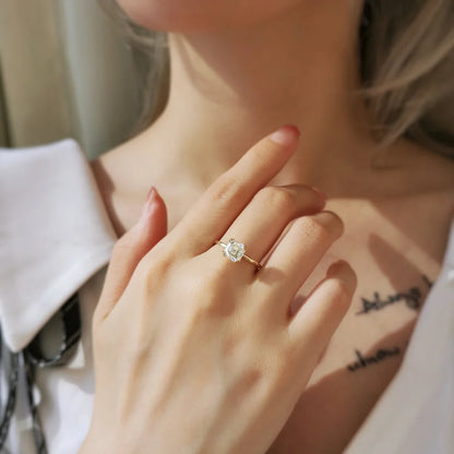 14K Gabriel Moissanite Ring