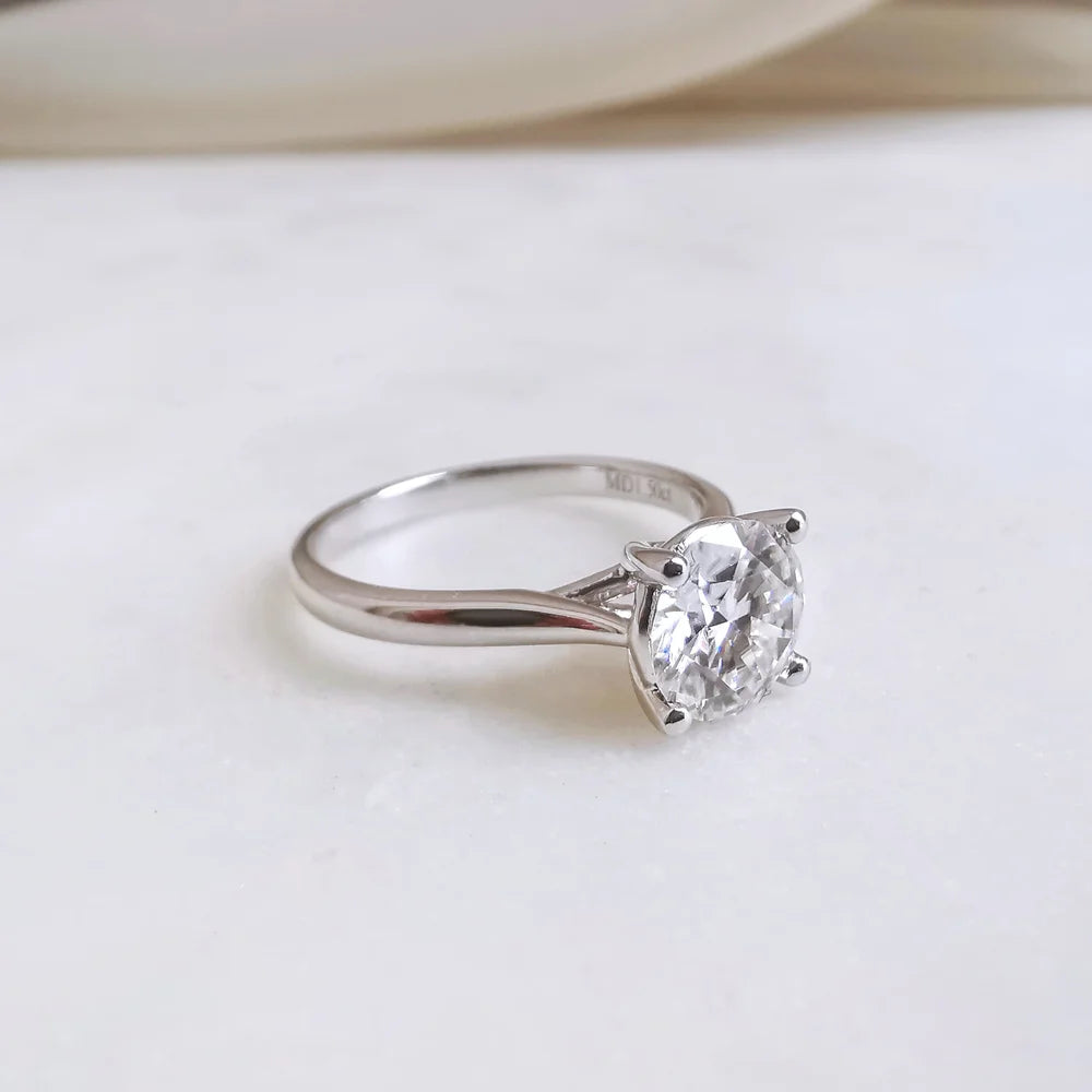 18K Lucille Moissanite Ring