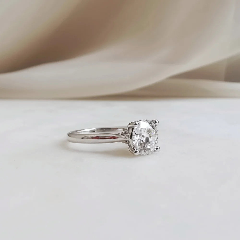 18K Lucille Moissanite Ring