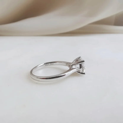 18K Lucille Moissanite Ring