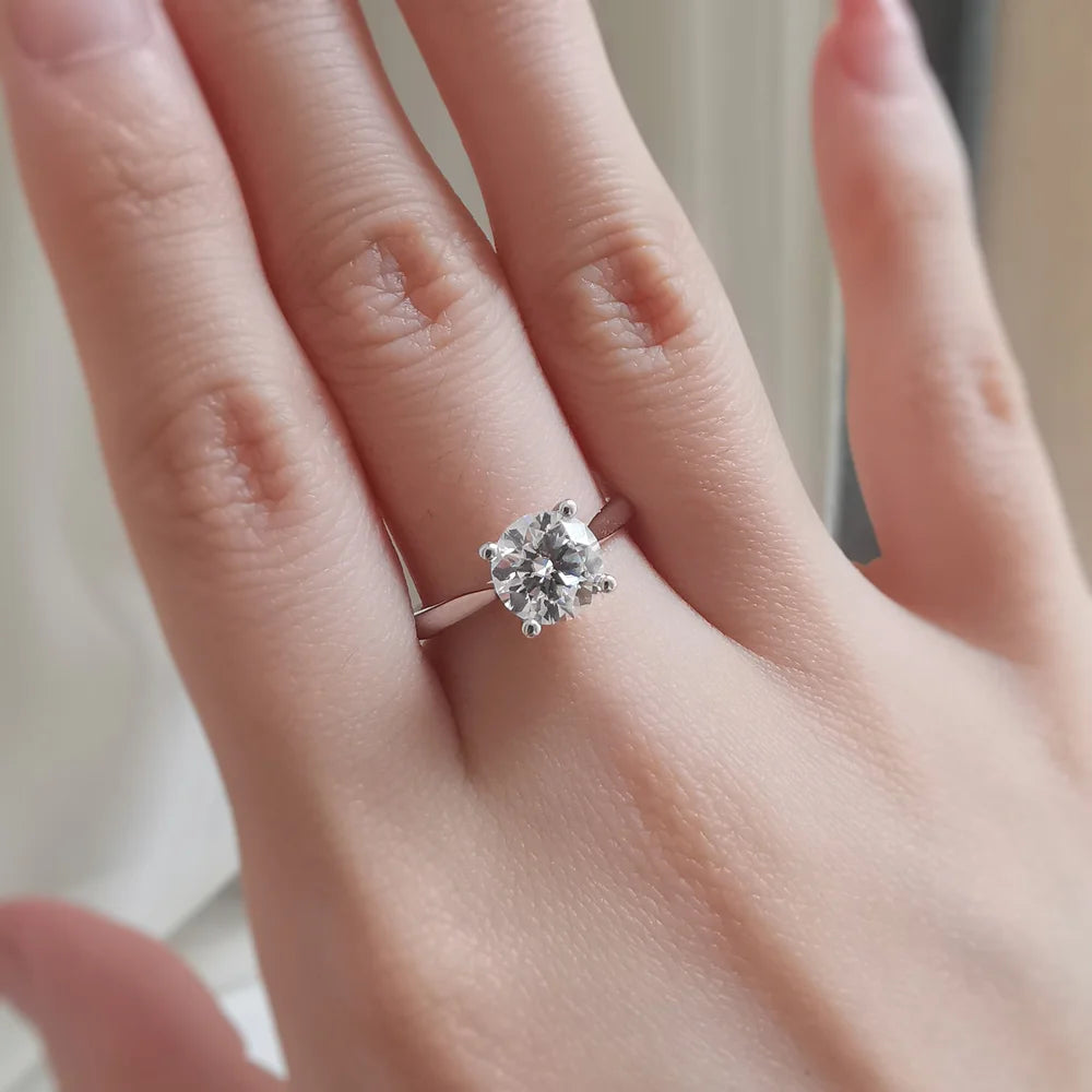 18K Lucille Moissanite Ring
