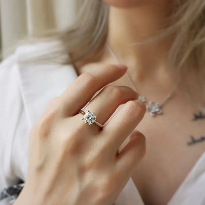 18K Lucille Moissanite Ring