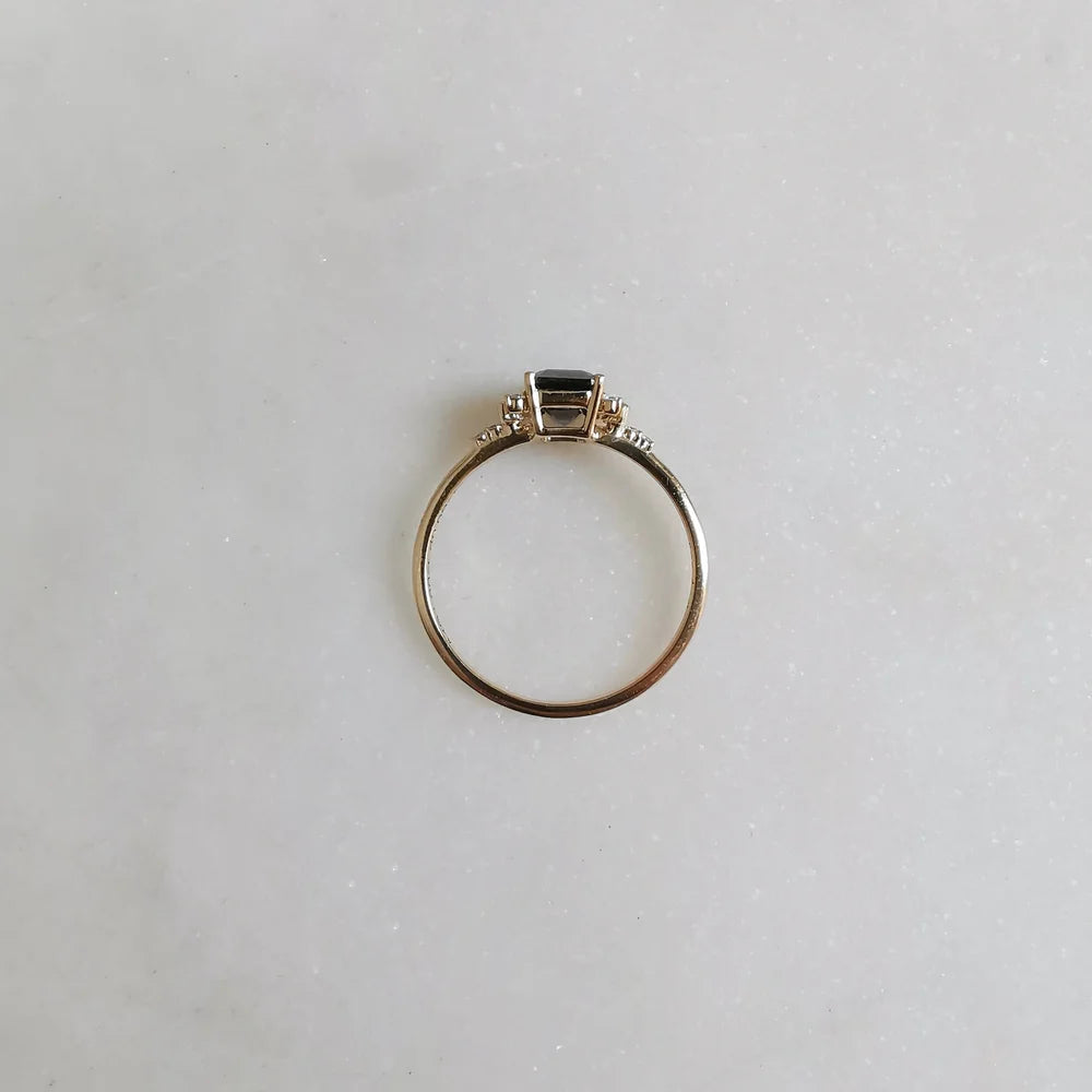 14K Alevin Blue Moissanite Ring
