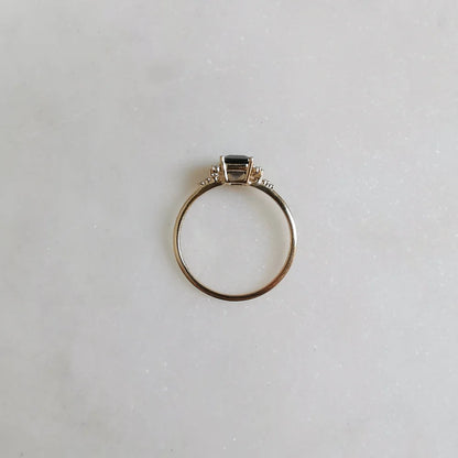 14K Alevin Blue Moissanite Ring