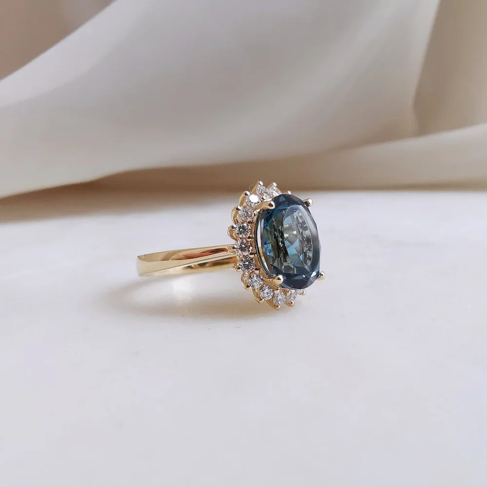 18K Bluebell Blue Topaz Ring