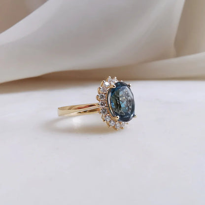 18K Bluebell Blue Topaz Ring