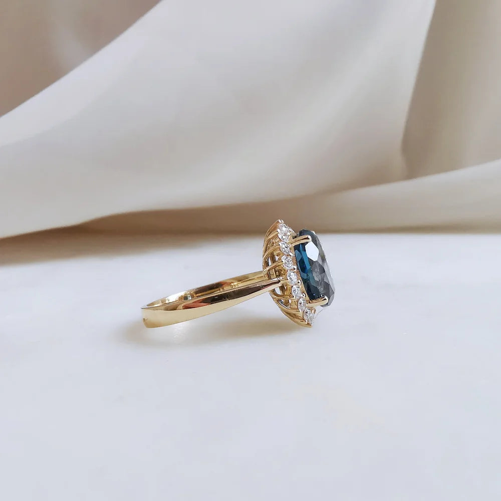18K Bluebell Blue Topaz Ring