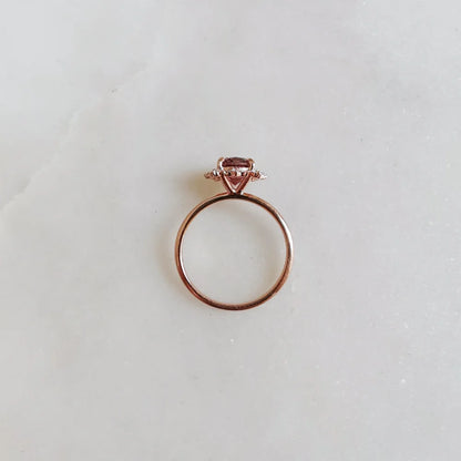 18K Snowflake Pink Tourmaline Ring