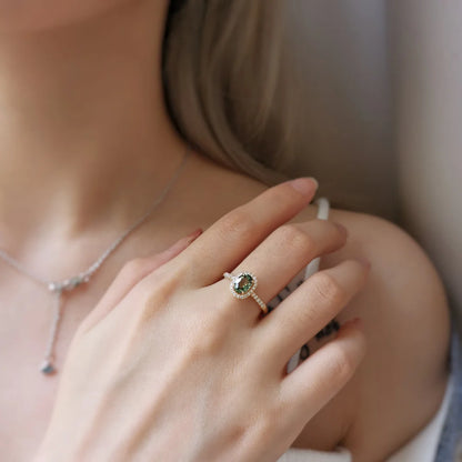 18K Aubrey Green Sapphire Ring