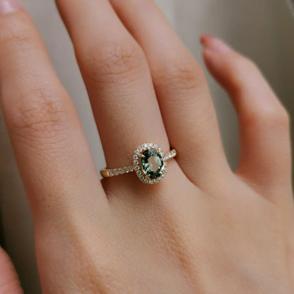 18K Aubrey Green Sapphire Ring
