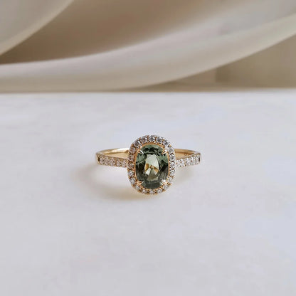 18K Aubrey Green Sapphire Ring