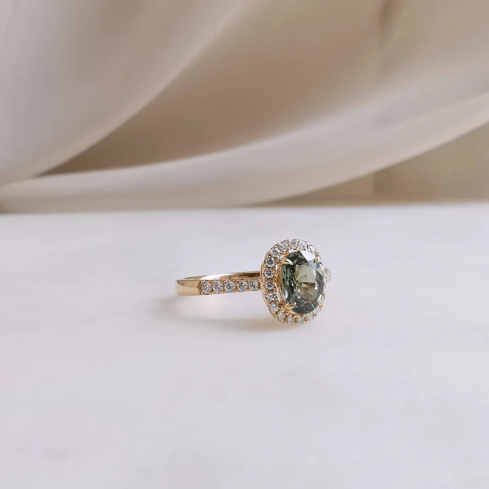18K Aubrey Green Sapphire Ring