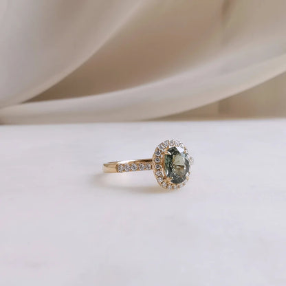 18K Aubrey Green Sapphire Ring