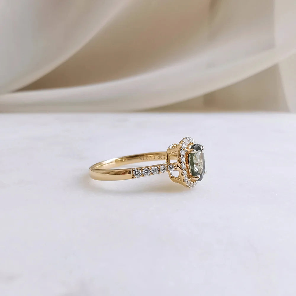 18K Aubrey Green Sapphire Ring