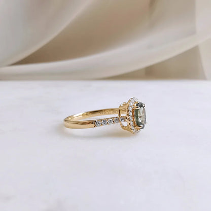 18K Aubrey Green Sapphire Ring