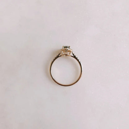 18K Aubrey Green Sapphire Ring