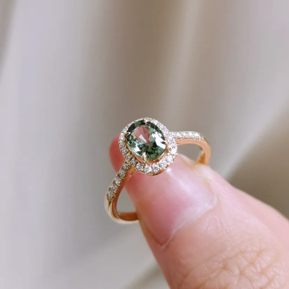 18K Aubrey Green Sapphire Ring