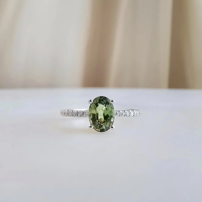 18K Cielo Green Sapphire Ring
