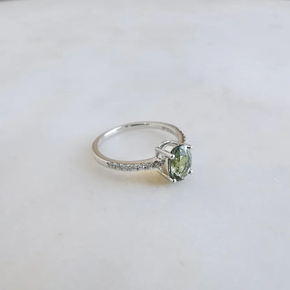 18K Cielo Green Sapphire Ring