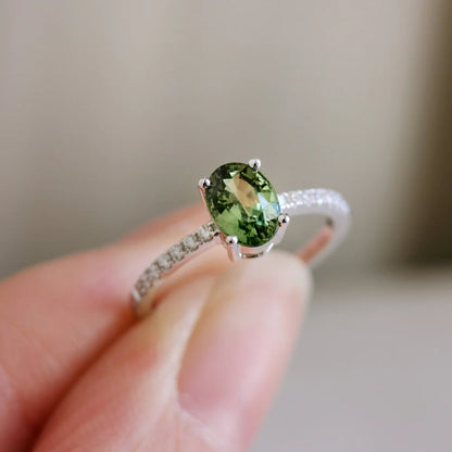 18K Cielo Green Sapphire Ring