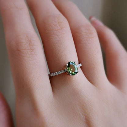 18K Cielo Green Sapphire Ring