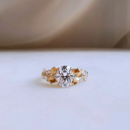 18K Lilly of the Valley Moissanite Ring