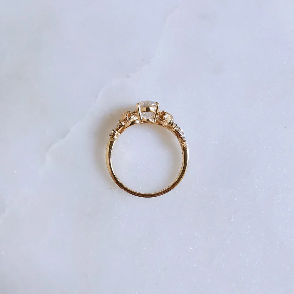 18K Lilly of the Valley Moissanite Ring