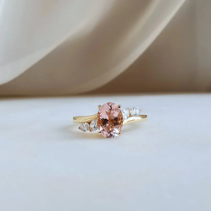 18K Avery Morganite and Diamond Ring