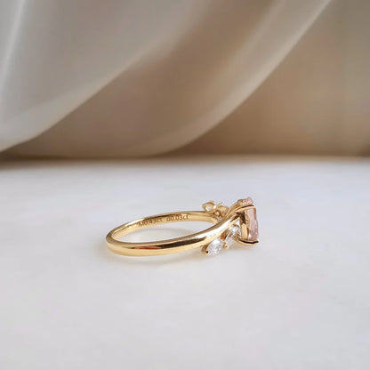 18K Avery Morganite and Diamond Ring