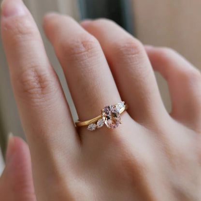 18K Avery Morganite and Diamond Ring