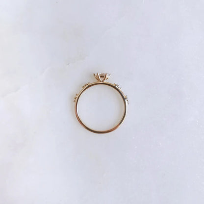 18K Oval Lab Diamond Distance Ring