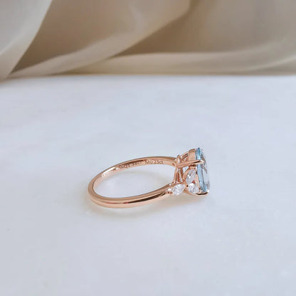 18K Enchanted Blue Aquamarine Ring