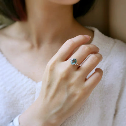 18K Enchanted Blue Aquamarine Ring