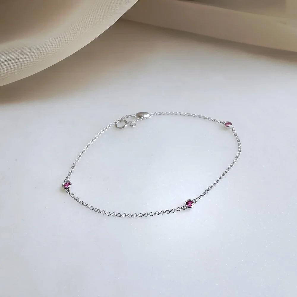 18K Three Sapphire Bracelet