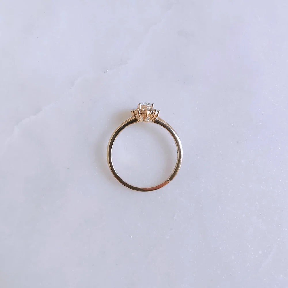 18K Oval Lab diamond Halo Ring