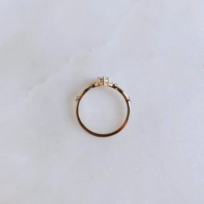 18K Dainty Marqusie Moissanite Ring
