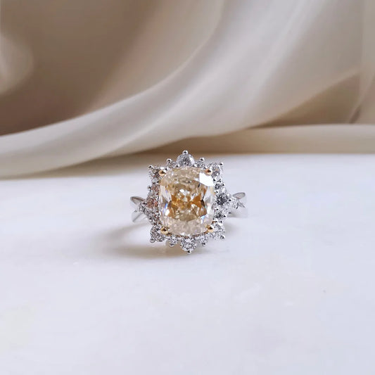 Maya Yellow Moissanite Ring