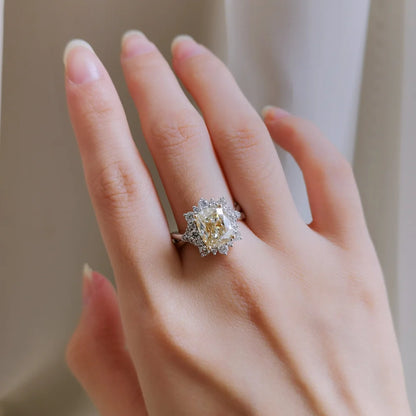 Maya Yellow Moissanite Ring