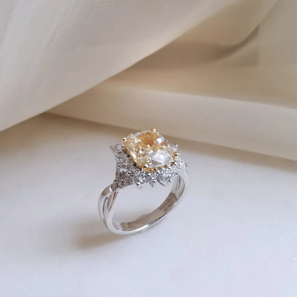 Maya Yellow Moissanite Ring
