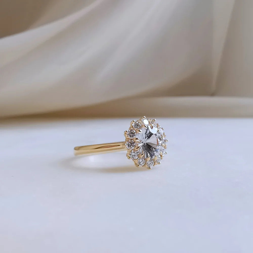18K Luna White Sapphire Ring