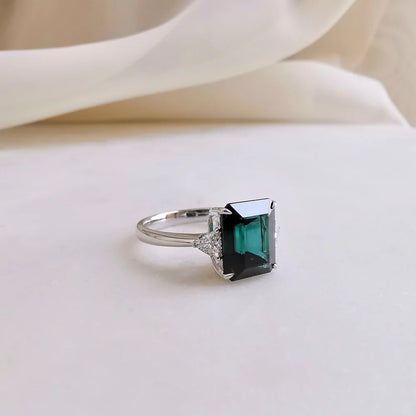Emerald cut Tourmaline Ring