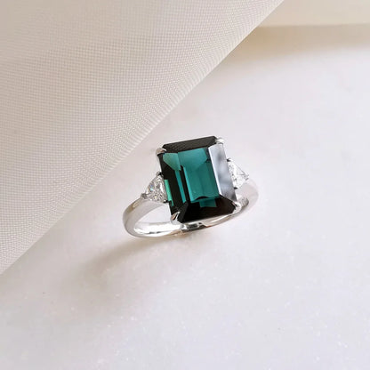 Emerald cut Tourmaline Ring