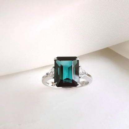 Emerald cut Tourmaline Ring