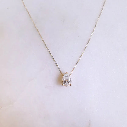 18K Pear Lab-grown Diamond Necklace