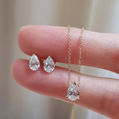 18K Pear Lab-grown Diamond Necklace