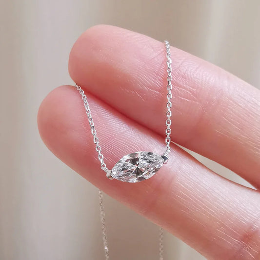 18K Marquise Lab-grown Diamond Necklace