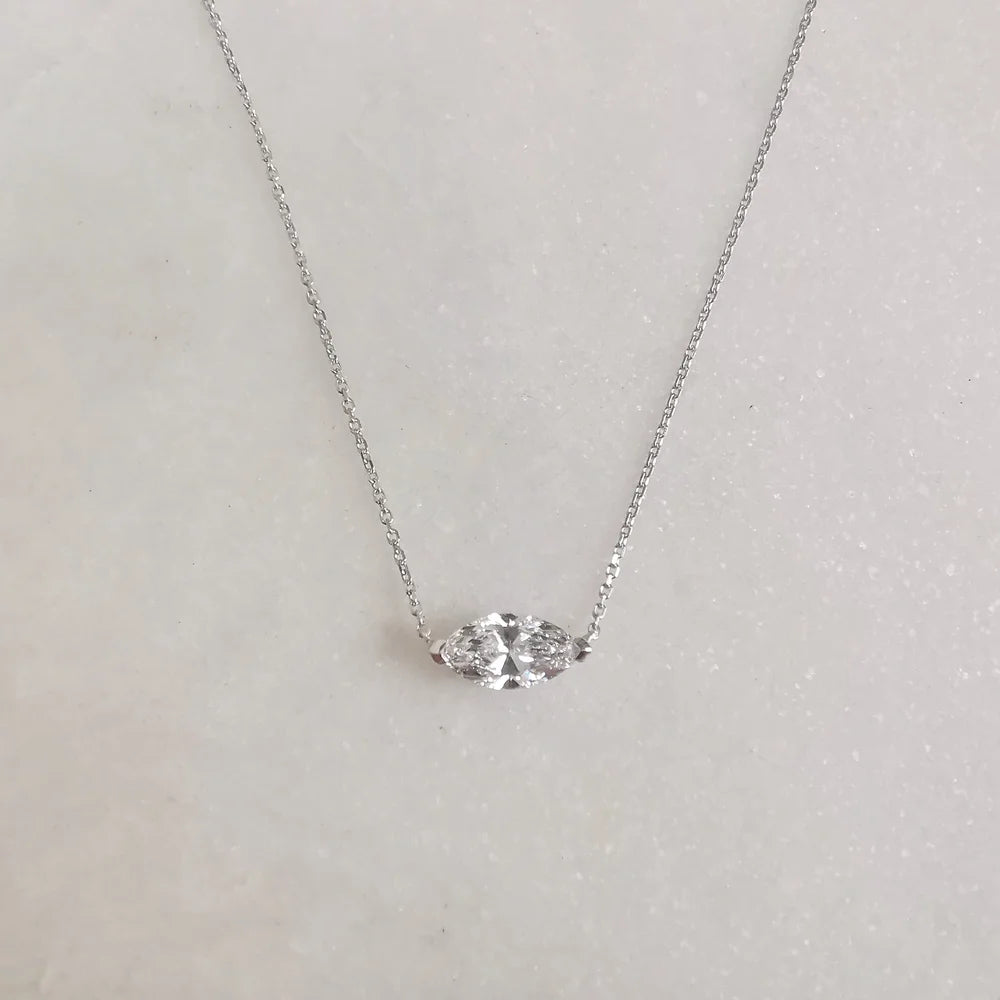 18K Marquise Lab-grown Diamond Necklace