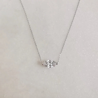 18K Marquise Lab-grown Diamond Necklace
